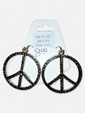 Peace Sign Hoop Earrings